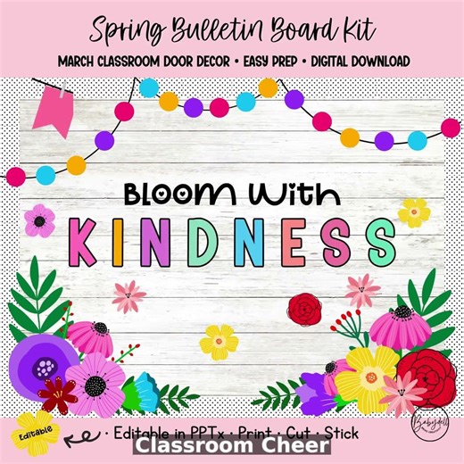 Spring Bulletin Kit For Kindness Door Decor And Classrooms