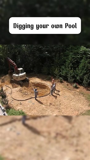 Digging your own pool #poolexcavation #digging #poolconstruction #heavyequipment #backyardtransformation
