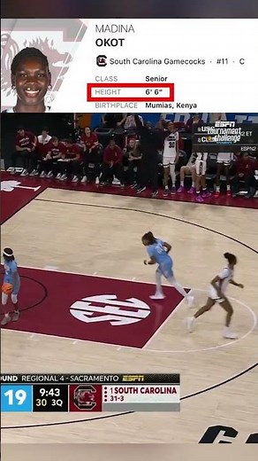 MADINA OKOT MAKING HISTORY 😤 The tallest SEC player with a 3PM in the tourney in 25 years 🔥