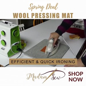 Spring Deal Sale! Wool Pressing Matt is discounted at $20.99! ⭐⭐⭐⭐⭐ "Honestly at first I though a wool mat was kind of a quilter’s gimmick- my ironing board seems to work just fine. But once I tried it I realized the difference right away! My pressing time is vastly shorter- the seams are crisp quickly and I can move on to quilting and not spend forever pressing seams. Because really, who wants to iron more than quilt? It fits nicely next to my sewing machine- too much higher and I’d be running 