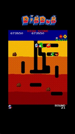 Dig Dug Round 121 - Classic Arcade Gameplay#shorts