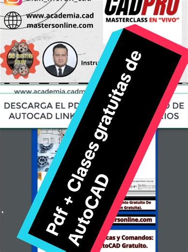 Clases gratuitas de AutoCAD mas pdf de prácticas #gratis #2d #3d #CAD #aprendeautocad #autocad2d #paratii #fyp #tutorialautocad #autocad3d #autocad #diseñomecánico #diseño