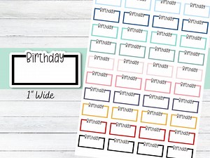 Birthday Planner Stickers, Birthday Reminders, Cute Planner Stickers, Birthday Reminder Icons for Planners, Birthday Date Reminders - Etsy