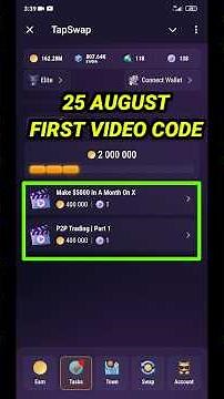TapSwap Code Today | Make $5000 In A Month On X Video Code TapSwap | TapSwap 25 August Mission Code