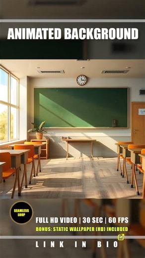Animated Background - Autumn Classroom 03 - Educational Chalkboard Live Wallpaper Stream Loop