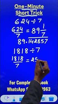 Division by 7 is Easy II Fast Calculation Short Trick for Division #youtubeshorts #magic #magictrick