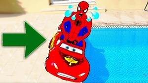 1.8M views · 33K reactions | Spiderman CAR CRASH in POOL! McQueen...