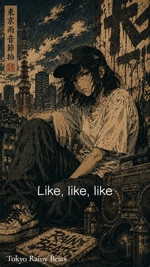 【Japanese Hip Hop】Algorithm Bow - Tokyo Rainy Beats #shorts #lofi #作業用bgm #lofihiphop
