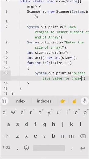 Java Program to Insert Element at the End of an Array How to Add an Element #yt #ytshort #java