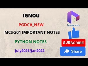 MCS-201 Python Important Questions/Study Material || PGDCA_NEW || IGNOU || Dalaltechnologies