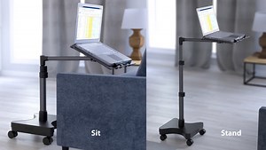 New LEVO Rolling Laptop Workstation Stand with mouse pad and wheels #33801