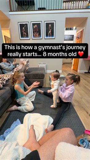Eight months old and already taking her first steps 🥹👣 Today it’s a few wobbly steps… soon it’ll be swinging on the gymnastics bars just like her sisters and skipping along the balance beam 🤸‍♀️✨ Big dreams start small, and this little one is just getting started 💕 The journey has begun 💪🩰 #FirstSteps #FutureGymnast #GymnasticsFamily #LittleSisterGoals #BigDreamsStartSmall | Craig Wissler