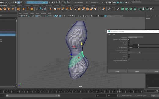 Maya教学：如何使用收缩包裹变形器(ShrinkWrap)？