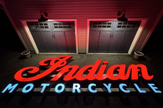 No Reserve: Illuminated Indian Motorcycle Sign