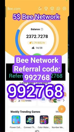 Bee Network New Update Referral Code// #bee #referralcode