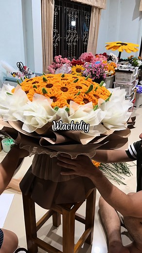 วิธีทำช่อดอกไม้สวยๆทานตะวัน DIY