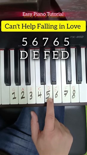 تعليم بيانو بسهولة بالأرقام 🎹 Romantic piano🤍 Timeless ♡ Can't Help Falling in love #piano #tutorial