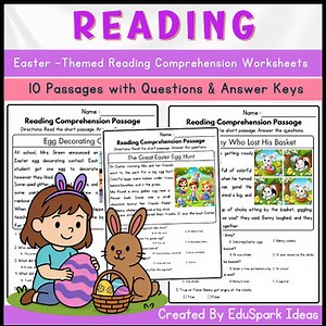 Easter Reading Comprehension Passage | Grade 1 | 10 Passages with Questions