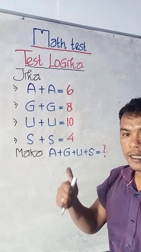 1.6M views · 4.4K reactions | Test logika matematika. #matematika #testlogika #asahotak #agus #agussedih #viral #matematikasmp #aljabar #tranding #fyp | Jefrino Manullang | Facebook