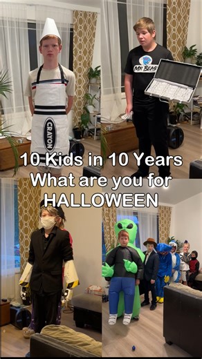 174K views · 1.9K reactions | Happy Halloween, these are the kids costumes, due to different getting kids off to school times, this had to be done in sections. Which costume is your favorite? #largefamily #happyhalloween #10kids #halloweencostumes | 10kidsin10years | Facebook