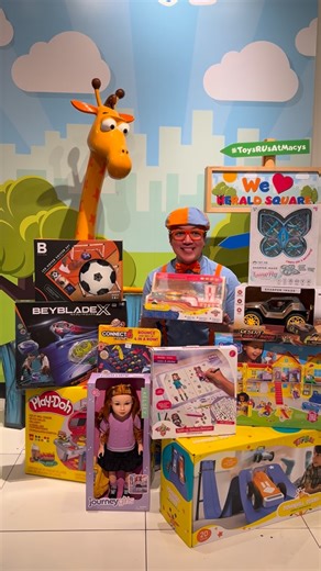 Blippi on Instagram: "#macyspartner The challenge: Carry as many gifts from @macys Toys “R” Us as I can. The reward: I get to give them all as gifts! 🎁 Spoiler: It’s harder than it looks."