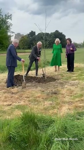 King Charles and Queen Camilla plant oak trees with Swedish royals