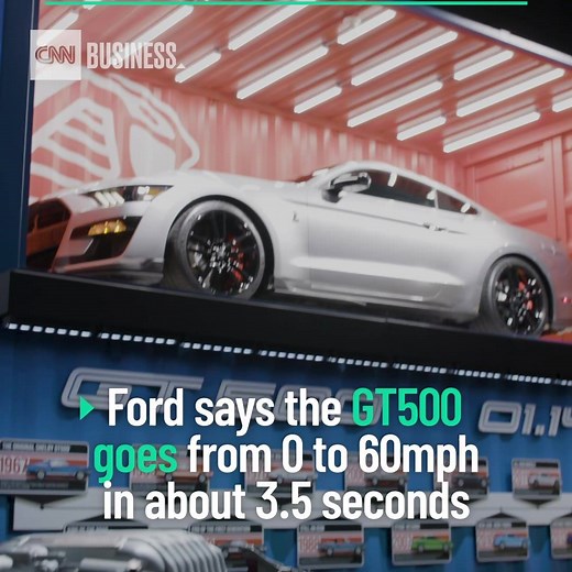 Ford's Mustang Shelby GT500 will have a 760 horsepower V8 engine that will allow it to go from 0 to 60 in about 3.5 seconds, "making it the most powerful street-legal Ford ever," according to the company https://cnn.it/32fRlOC | CNN Business