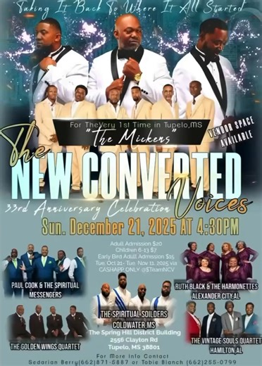 6.5K views · 107 reactions | The New Converted Voices of Tupelo,MS For Booking Contact Stacy Wilson (662)610-2423 | Quartet Around The World | Facebook