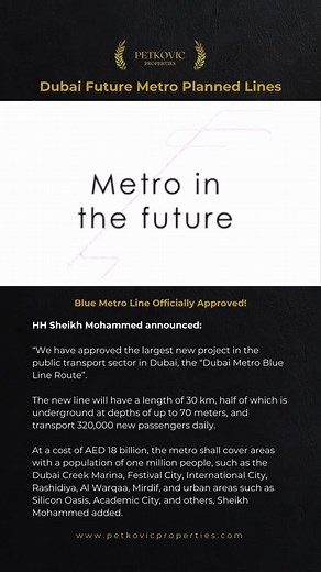 Dubai Metro Blue Line Project: AED 18B Transportation Revolution