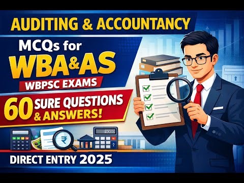 “Auditing & Accountancy MCQs for WBA&AS -2025 | 60 MCQ Questions with Answers | WBPSC Direct Entry”