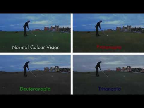 Protanopia vs Deuteranopia vs Tritanopia. On St Andrews Golf Links