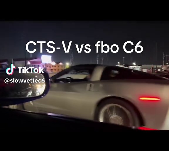 CTS-V Coupe Racing Against FBO C6 Corvette
