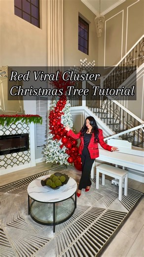 Totally Glam Home Decor ™️ Mimy Bongiorno | Mesmerizing this Giant Red Cluster on this tree ♥️🎄🎅🏼 Comment: RED CHRISTMAS TUTORIAL to get the full step by step Tutorial and links 🔗... | Instagram