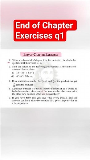Class 9 Maths Ch 2 End of Chapter Exercises Q1| Ganita Manjari New NCERT