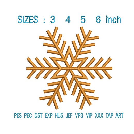 Snowflake Embroidery Design | Winter Christmas Minimalist Machine Embroidery File - Etsy