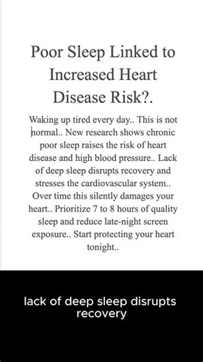 Poor Sleep Linked to Increased Heart Disease Risk