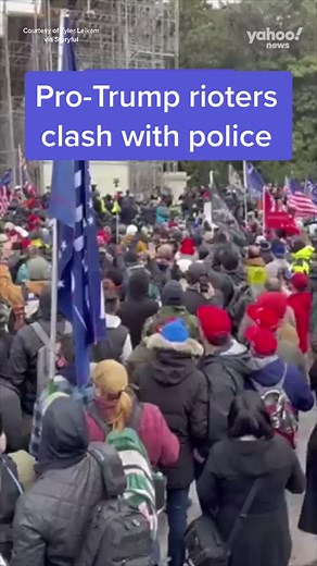 Police officers and rioters clashed on the steps of the U.S. Capitol. #news #riots #congress #capitol #election #yahoonews