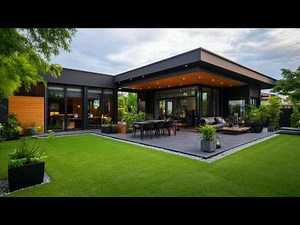 Single Floor House Design Ideas Showcasing a Stunning Modern Home with Open Courtyard Space
