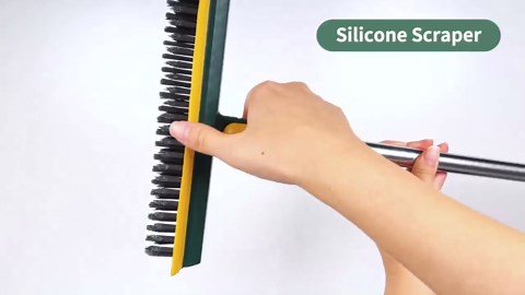 Grout Brush with Long Handle,Swivel Scrub Brush,V-Shape Grout Scrubber with Stiff Bristle, Deep Clean for Tile Grout, Baseboard,Shower,Kitchen,Window,Hard-to-Reach Corners