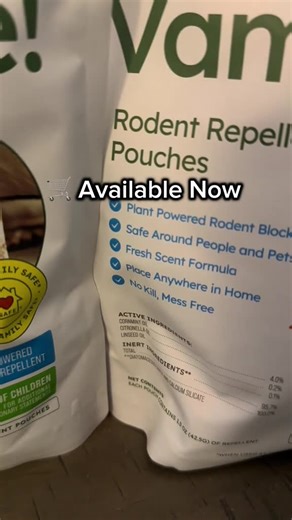 Are you tired of rats invading your space? Say goodbye to harsh chemicals and deadly traps with our plant-based solution, Vamoose Rodent Repellent, the effective and convenient way to keep pests at bay! Why you'll love Vamoose: 🌿 Don't See, Don't Touch: Our rodent repellent keeps mice and rats away with a plant-based formula and redundancies traps or harsh chemicals. Enjoy a rodent-free environment without the hassle! 🛡️ No aggressive chemicals: Vamoose pouches don't use conventional pesticide