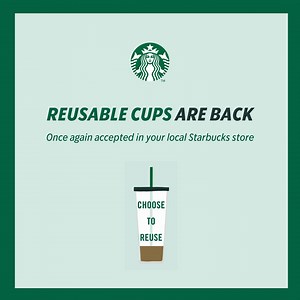 56K views · 592 reactions | Reusable cups are back! As of today, we have safe new ways to serve you with your favourite cup (It's no-contact coffee! Come in to find out the secret method ) And don’t forget, you get a 25p discount  https://bit.ly/3ifg5hQ | Starbucks UK | Facebook