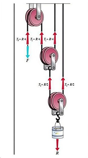One Force, Many Tensions 😱 | Pulley System Physics Explained | Mechanical Advantage #rotational