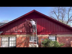 Professional Application Benjamin Moore Cottage Red Exterior Paint