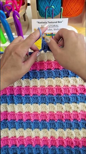 Crochet Textured Box Stitch How to Tutorial #shorts