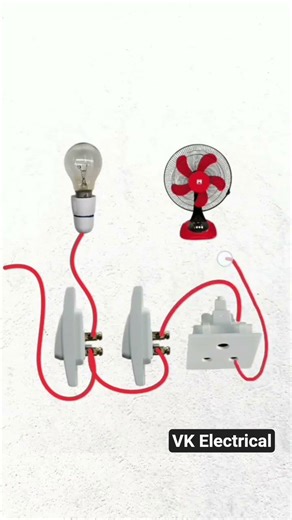 📌1 Bulb & 1 fan Switch Board wiring connection diagram
