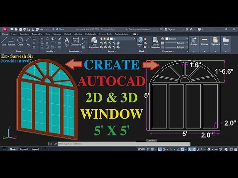 AutoCAD 2D&3D Window Modeling Tutorial |Draw Windows in 2D Plan || #autocad2d #3d #autocad2d