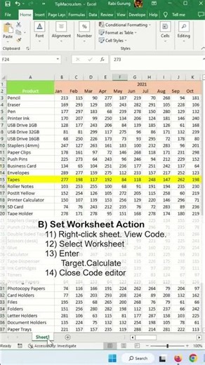 How To Highlight Active Row in Excel - Excel Tips and Tricks #shorts