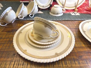 Vintage Lenox Ivory China | Gold Encrusted Scalloped Rim | Service for 2 or Full Set | 2249/0402A | Made in USA - Etsy