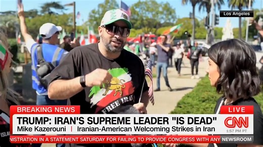 CNN forced to report on the celebrations and support in the streets of Los Angeles for Trump kiIIing Ayatollah Khamenei | Libs of Tik Tok