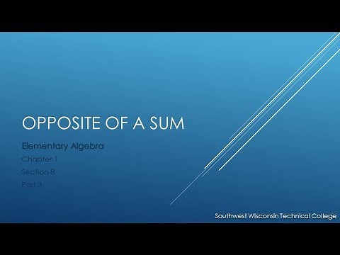 Opposite of a Sum– Elementary Algebra